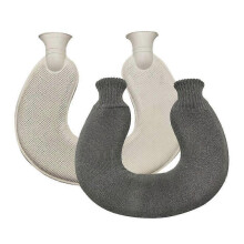 U-shaped Hot Water Bottle for Neck And Shoulder, Reusable Pain Relief Portable Soft Knitted Cover Zekai