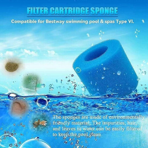 Filtre éponge Bestway Type VI pour piscine et spa - Réutilisable et lavable - Bleu 1