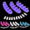 (Purple) 3x Acrylic Nail Base Training Frames with 10 False Tips - Manicure Practice Tool 4