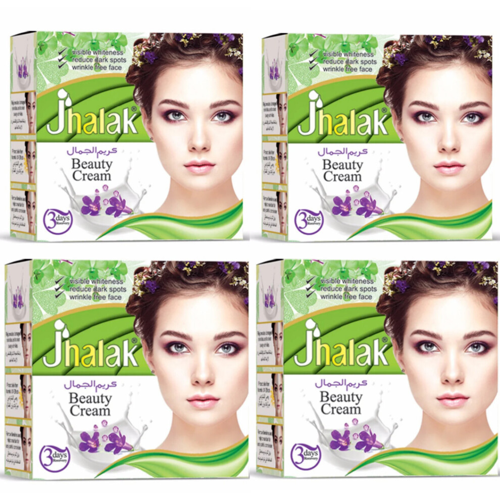 Cream (Pack Of 4) Jhalak Beauty Moisturizing Advanced 3-Days Recovery Face For Visible Fairness, Wrinkle-Free, Smooth & Glowing Skin - 30G