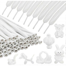 (White-A) 260 Long Skinny Latex Balloons for Balloon Twisting - 100Pcs Clear Animal Sculptures, Party Decorations
