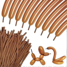 (Brown) 260 Long Skinny Latex Balloons for Balloon Twisting - 100Pcs Clear Animal Sculptures, Party Decorations