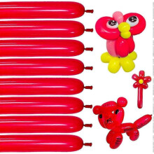 (Red) 260 Long Skinny Latex Balloons for Balloon Twisting - 100Pcs Clear Animal Sculptures, Party Decorations