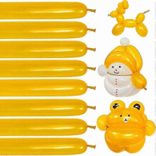 (Gold) 260 Long Skinny Latex Balloons for Balloon Twisting - 100Pcs Clear Animal Sculptures, Party Decorations