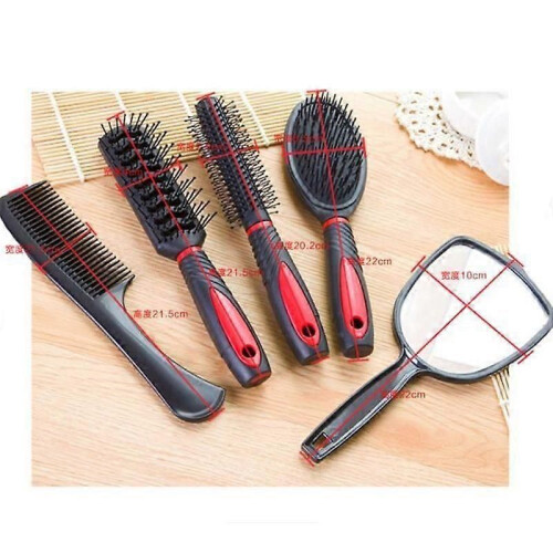 Set di 5 spazzole per capelli con specchio 2