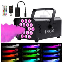 500W Smoke Machine with Wireless Remote Control, 18 LEDs Strobe, 0.3L Capacity for DJ Disco Halloween Christmas DMX Stage