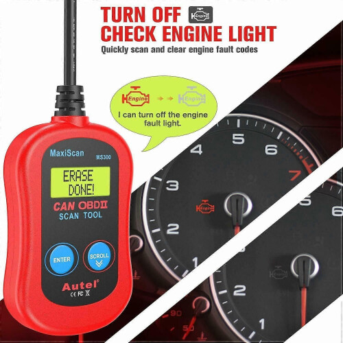 Autel MaxiScan MS300 OBD2 Scanner Car Diagnostic Scan Tool Code Reader Turn Off Check Engine Light Smog 2