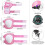 Ensemble de protections pour rollers pour enfants - Casque de vélo réglable - 7 pièces - Rose 4