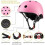 Ensemble de protections pour rollers pour enfants - Casque de vélo réglable - 7 pièces - Rose 2