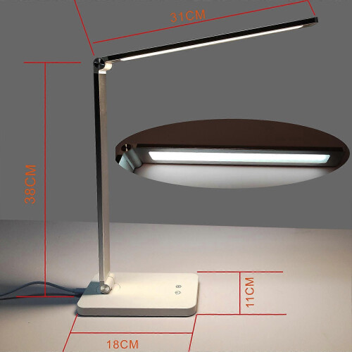 3 brightness modes adjustable LED Desk Lamp Wireless Charging Station LED Reading Light Type-C Plug 2
