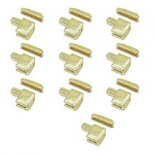 (Light Gold) 10 Pieces  For Zipper Bottom Stopper Tote Bag Wallet Zip End Cap Repair