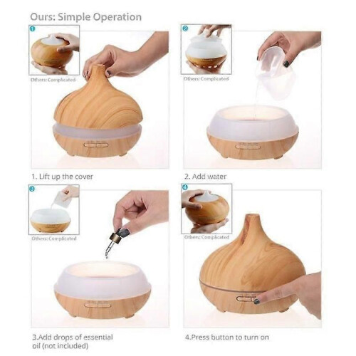 300 ml eterisk olja Diffuser Aromaterapi-Bärbar Ultrasonic Cool Mist Luftfuktare Aroma-Doft Diffuser- 1
