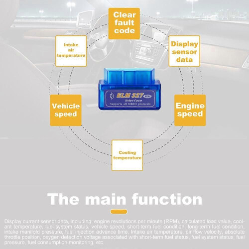 Outil de diagnostic OBD2 compatible Bluetooth Super MINI ELM 327 16 broches Scanner OBD2 pour Android/Apple 2