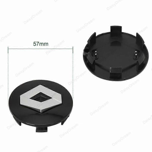 Coprimozzi ruota 4OD57mm per logo Renault, neri 2