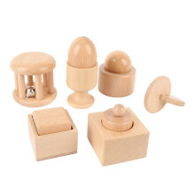 Wooden Baby Hand Rattle Set Fine Motor Toys Baby