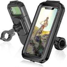 Waterproof Motorcycle Phone Holder 360 Rotation Anti-vibration Bike Phone Holder Zekai