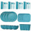 (RED 36PCS) Wheat Straw Dinnerware Sets 36 Piece Unbreakable Sets For Kids Travel Camping 1