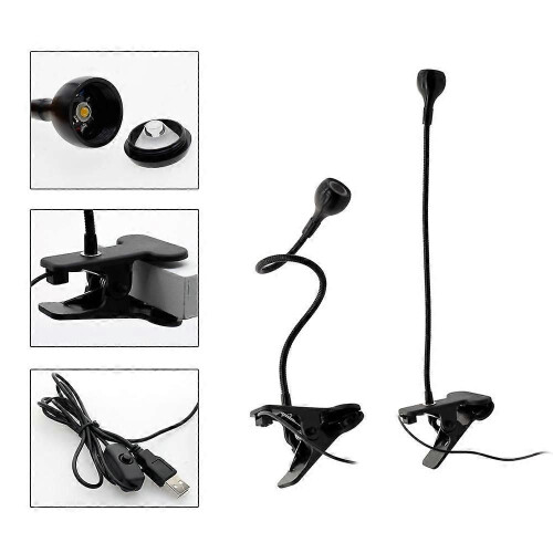 Lampe de bureau LED flexible avec clip d'alimentation USB (type 2 blanc) 1 W 2