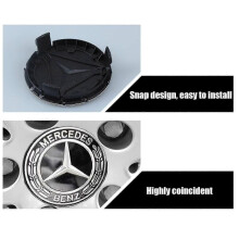 4Pcs Mercedes-Benz 75mm Wheel Center Caps ABS Hub Cover for Alloy Rims 2025