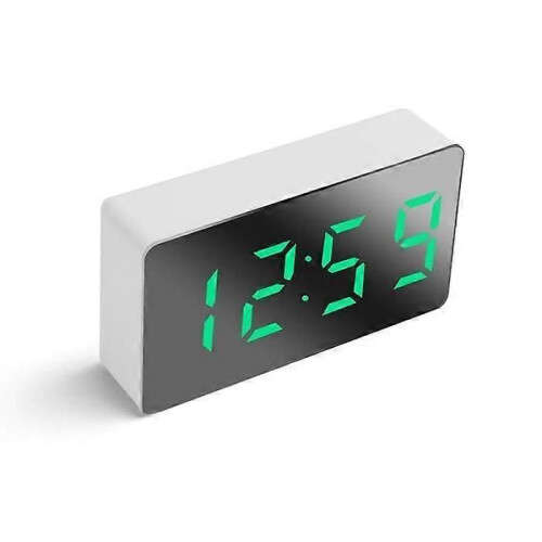 Mini LED Mirror Clock - Green Color Box 1