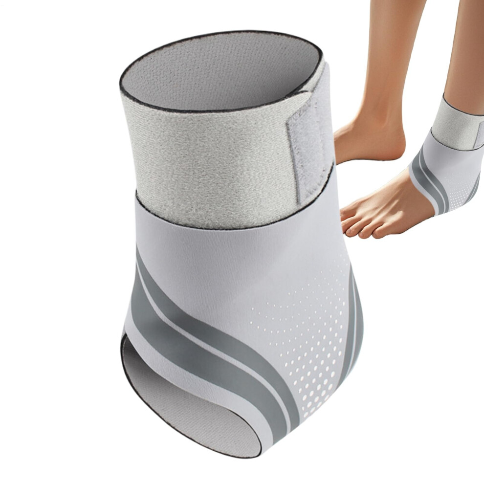 Ankle Support Brace for Sports - Adjustable Compression Sleeves for Hiking, Basketball, Soccer - Gray Left Size