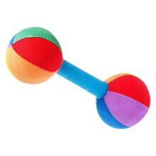 Colourful Dumbbell Toy for Toddlers, Soft Fabric Teething Rattle, Sensory Baby Grasp Toy, Christmas Gift