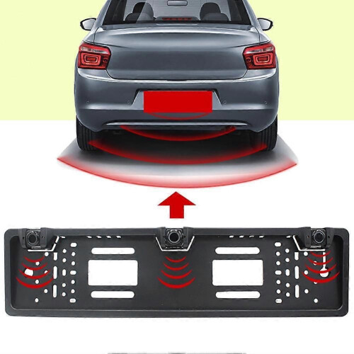 Universal Eu Europe Bilnummerskylt Ram Bilparkeringssensorsats 2