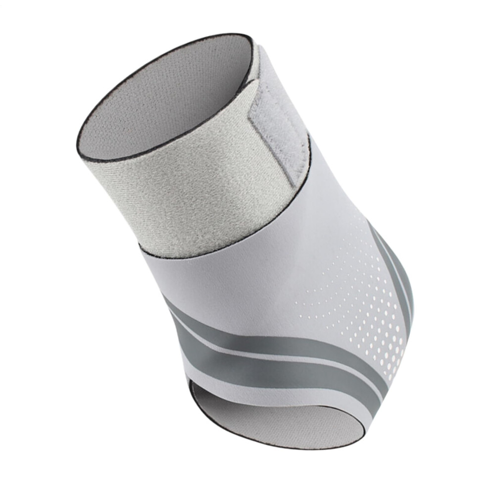 Ankle Support Wrap, Adjustable Compression Sleeve for Sports - Gray Left Foot Protector for Badminton and Hiking