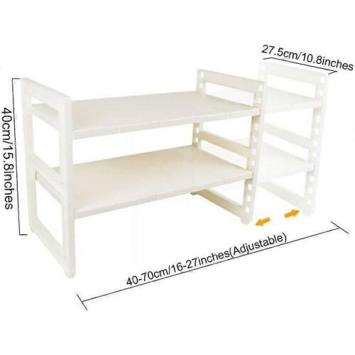 Expanderbar under handfat - 2-vånings multifunktionell - Vit - 40x275x40-70cm 2