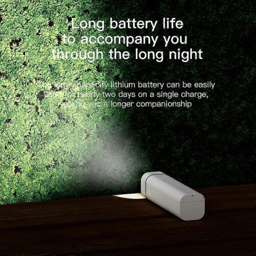 (White2600mAh)2 in 1 Rechargeable LED Multi-Function Table Lamp Folding Flashlight Desk Lamp Touch Dimming 2