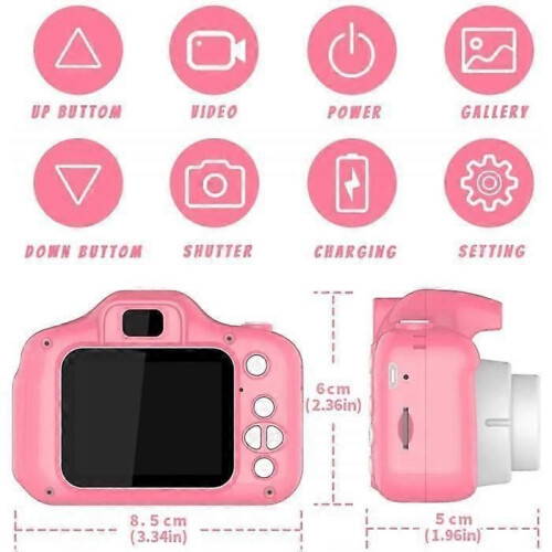 Speelgoed - Camera - Kind 8MP - Roze - 1080p Video - USB Oplaadbaar 2