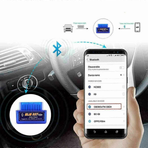 (V2.1) OBD 2 ELM327 Détecteur de voiture Interface compatible Bluetooth V2.1 V1.5 OBD2 II Outil de diagnostic 1
