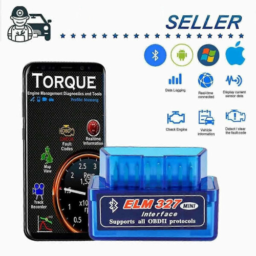 (V2.1) OBD 2 ELM327 Détecteur de voiture Interface compatible Bluetooth V2.1 V1.5 OBD2 II Outil de diagnostic 2
