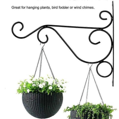 LAT Black Iron Plant Hanger Hook Heavy Duty Durable Wall Decor 1