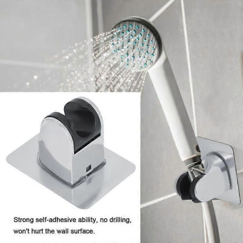 Supporto per soffione doccia autoadesivo cromato regolabile 2