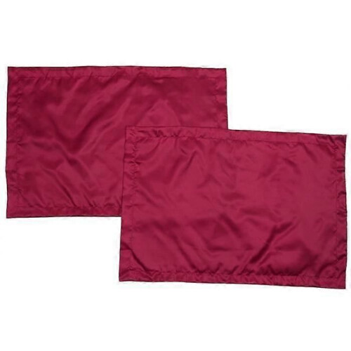 Kussensloop - SODIAL - Set van 2 - Satijn - 48 x 74 cm - Wijnrood 2