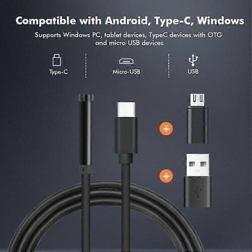 Endoscope - AMOUNE - Type C - Résolution 1280 x 720P - Câble 5M - Étanche IP67 1