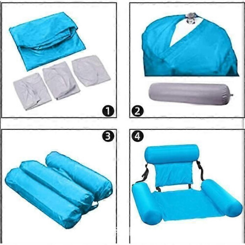 Blue Floating Pool Float Water Hammock Inflatable Pool Drink Holder Float Floating Chair Inflatable 1