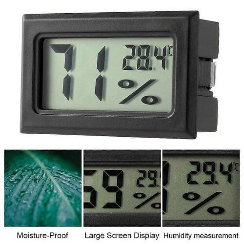 Digital LCD-termometer Hygrometer Luftfuktighet Temperaturmätare Sensor med batterier 2