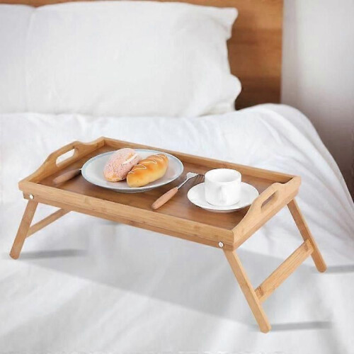 Sängbricka - Bambu - Hopfällbar - 50x30 cm - Frukostbord - Rektangulär 1
