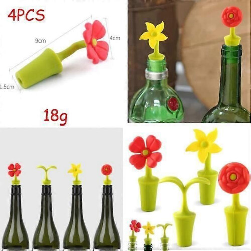 Flaskpropp, Blomformad vinflaskpropp, Silikonvinpropp, Creative Champagnepropp, 1