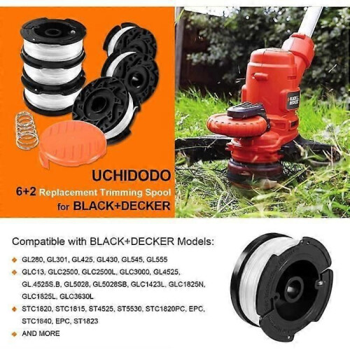 String Trimmer Line Spool för Black and Decker String Trimmers, 6 Pack String Trimmer Line Spool med 1