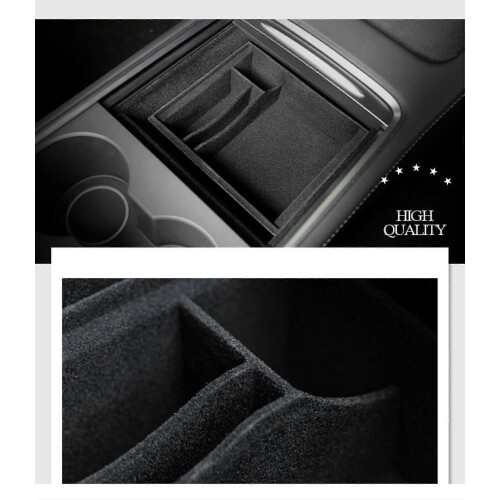 (Version doublée de feutre) Pour accessoires Tesla Model 3 Y, organiseur de console centrale automatique, 1