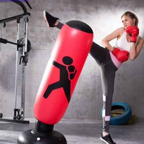 160 cm uppblåsbar boxsäck - Ecent - Röd - Träning - Stressavlastning 1