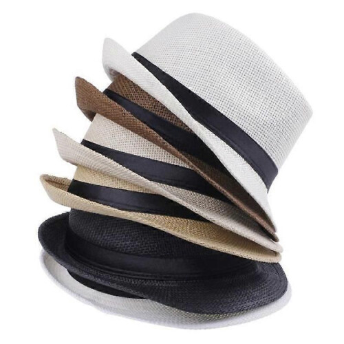 EOZY 6pcs Panama Straw Hats Different Colors Mixed 2