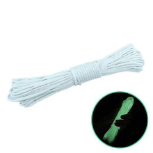 (White) Nylon 20M Fluorescent Climbing Camping Tent Rope 9 Strands Luminous High-strength Paracord
