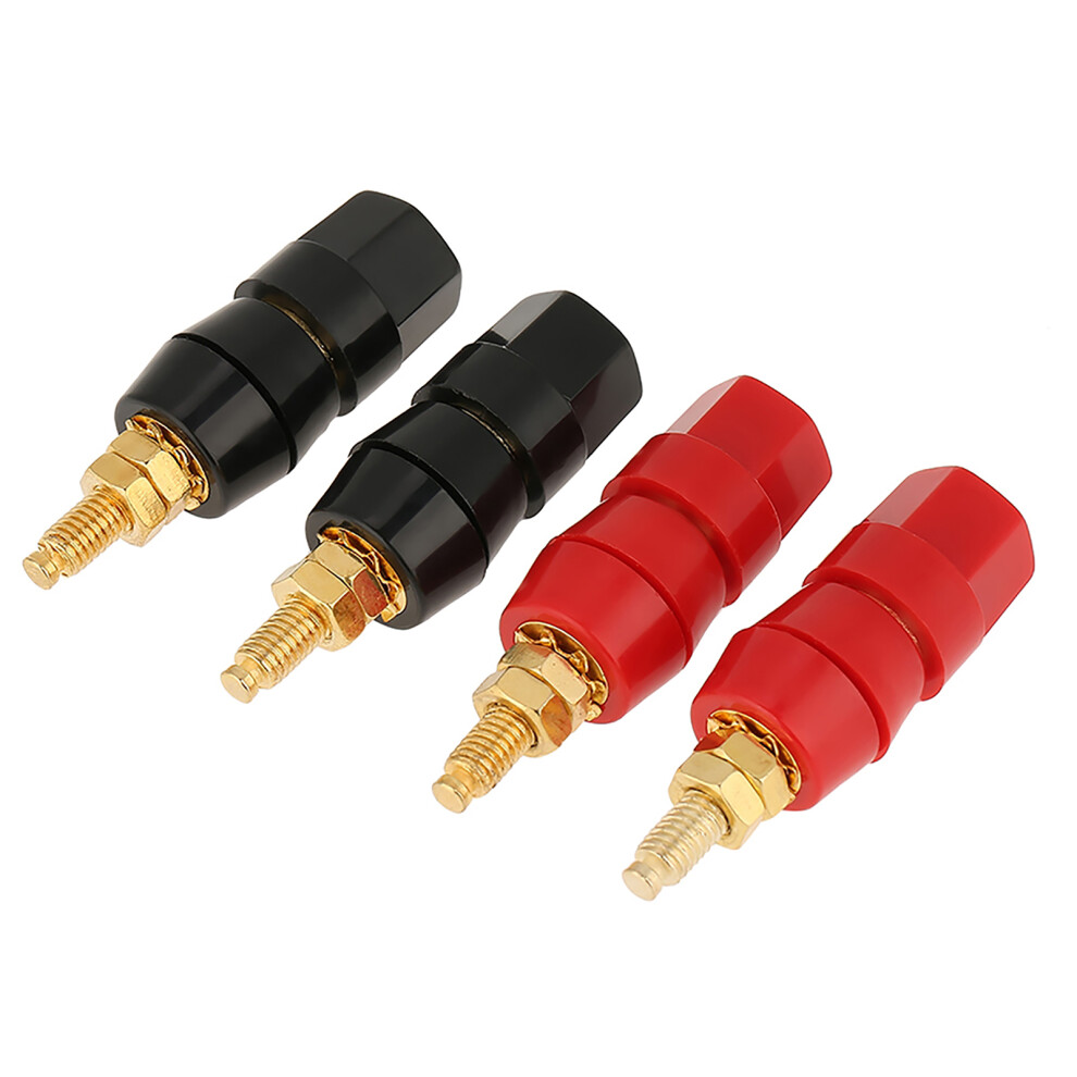 4 Pcs Black and Red Audio Speaker Binding Post For