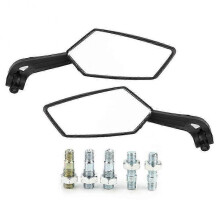 2 pcs Set Motorcycle Black l bar & R Bar Retro Side Rearview Mirror