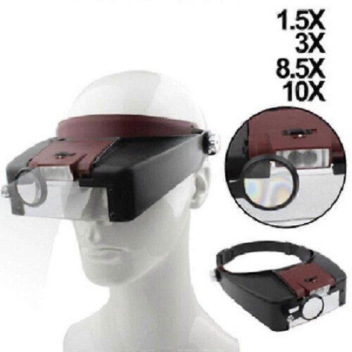 Headlamp Magnifier - Unspecified - 10x Magnification - Detachable LED - Adjustable - Black 2