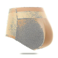 (L, Mid-waist 126beige) Women Padded Push Up Panties Butt Lifter Shaper Fake Ass